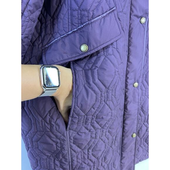 NWT Woman's Lands' End Quilted Insulated Barn Jacket Size 3X/24W-26W Purple - Picture 7 of 14